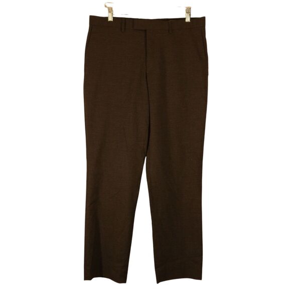 Banana Republic pants mens 33x30 gray wind slim fit flat front dress khaki check - Picture 1 of 9